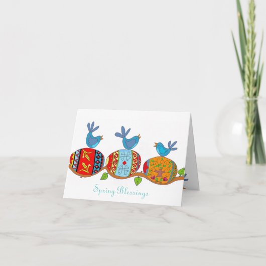 Lente Zegeningen Oekraïense Volkskunst Kaart (Voorkant)
