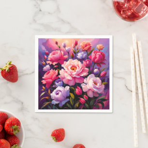 Lente Zen Zonsopgang Roze Bloesem Tuin  Servet