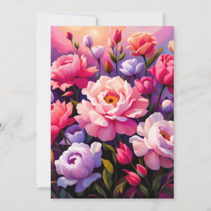 Lente Zen Zonsopkomst Roze Bloesem Tuin Feestdagenkaart