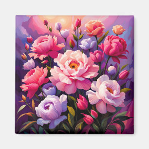 Lente Zen Zonsopkomst Roze Bloesem Tuin  Magneet