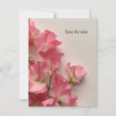 Lente zoete erwten in roze save the date (Voorkant)