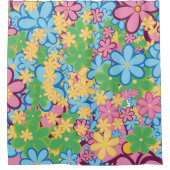 Lente Zomer 60s Bloem Patroon Douchegordijn (Voorkant)