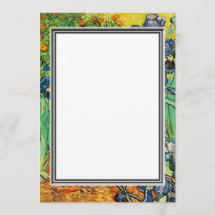 lente, zomer blanco uitnodiging. van Gogh Kaart