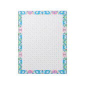 Lente Zomer Blauw Roze Dot Grid BuJo Planner Notitieblok (Linkerzijde)