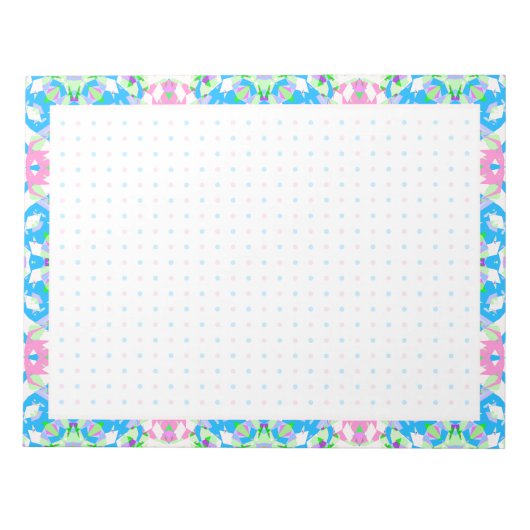 Lente Zomer Blauw Roze Dot Grid BuJo Planner Notitieblok (Voorkant)