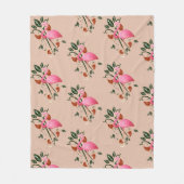 Lente Zomer Bloem Roze Flamingo Fleece Deken (Voorkant)