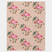 Lente Zomer Bloem Roze Flamingo Fleece Deken (Voorkant)