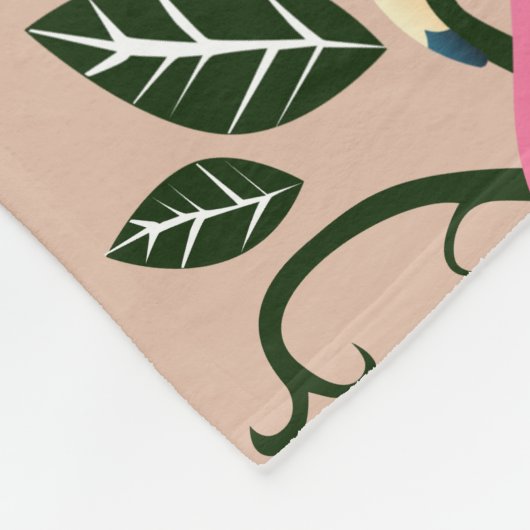 Lente Zomer Bloem Roze Flamingo Fleece Deken (Hoek)
