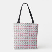 Lente Zomer Bloem Roze Flamingo Tote Bag (Achterkant)