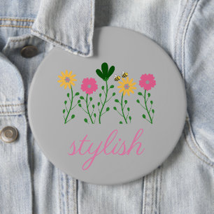 Lente & Zomer Bloemen aanpassen meisjes Ronde Button 6,0 Cm