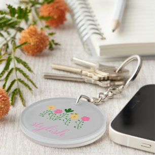 Lente & Zomer Bloemen aanpassen meisjes Sleutelhanger