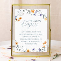 Lente Zomer Bloemen Baby shower Late Night Luier
