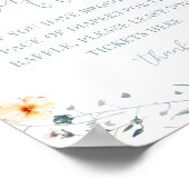 Lente Zomer Bloemen Baby shower Luier Raffle Poster (Hoek)