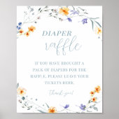 Lente Zomer Bloemen Baby shower Luier Raffle Poster (Voorkant)