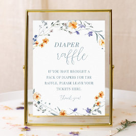 Lente Zomer Bloemen Baby shower Luier Raffle Poster