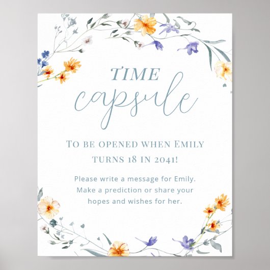 Lente Zomer Bloemen Baby shower Tijd Capsule Poster (Voorkant)