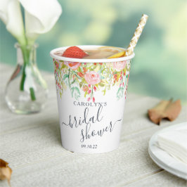 Lente Zomer Bloemen | Bruidsdouche Papieren Bekers