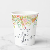 Lente Zomer Bloemen | Bruidsfeest Papieren Bekers (Voorkant)