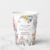 Lente Zomer Bloemen 'Kleine feeën Meisje Verjaarda Papieren Bekers (Achterkant)