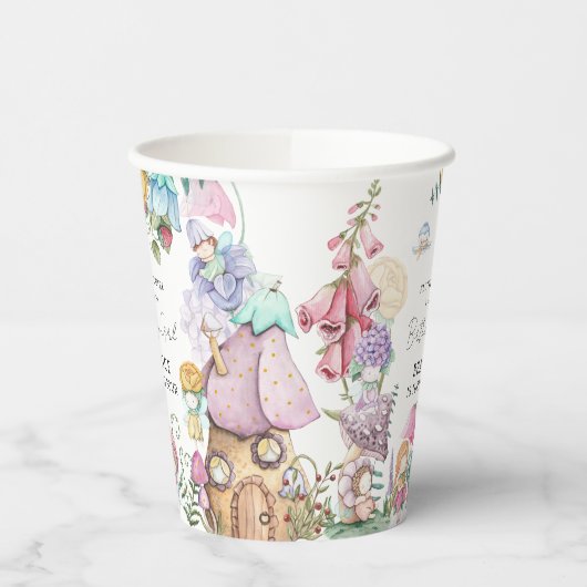 Lente Zomer Bloemen 'Kleine feeën Meisje Verjaarda Papieren Bekers (Links)