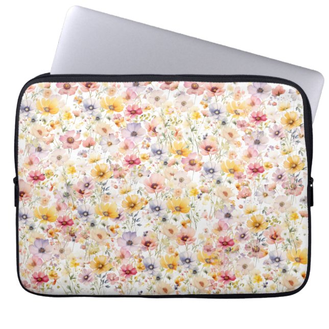 Lente zomer bloemen laptop sleeve (Voorkant)