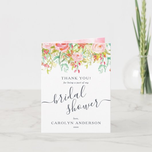 Lente Zomer Bloemen | Vrijgezellenfeest Dank u Bedankkaart (Voorkant)