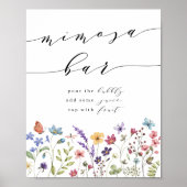Lente Zomer Bloemen Vrijgezellenfeest Mimosa Bar Poster (Voorkant)