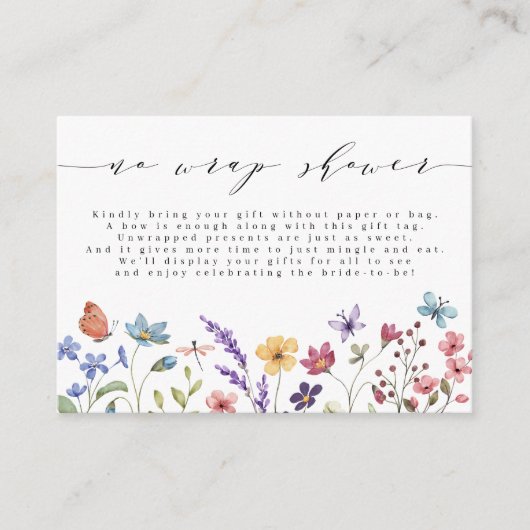 Lente Zomer Bloementuin Geen Wrap Vrijgezellenfees Informatiekaartje (Voorkant)