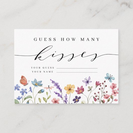 Lente zomer bloementuin raden hoeveel kussen informatiekaartje (Voorkant)