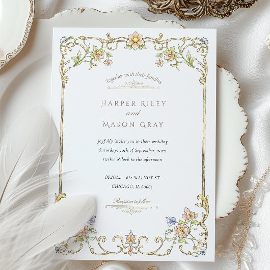 Lente & Zomer Bloementuin Trouwen Kaart