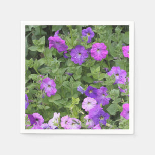 Lente Zomer Bloemig Paarse Petunia Bloemen Decorat Servet