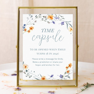 Lente Zomer Bloemige Baby Shower Tijd Capsule Poster