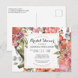 Lente Zomer Bloemige Bruids Bruiloftsuitnodiging Briefkaart