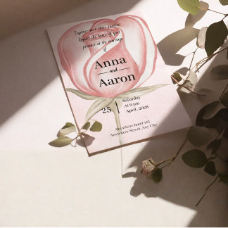 Lente Zomer Blush Roze Tuin Bruiloft Kaart