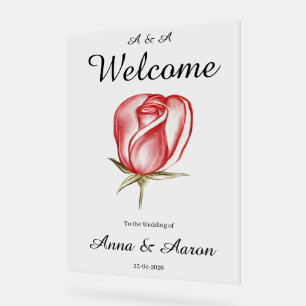 Lente Zomer Blush Roze Tuin Bruiloft Verwelkoming Acryl Bord