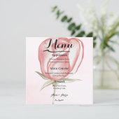 Lente Zomer Blush Roze Tuin Bruiloftsmenu Menu (Staand voorkant)