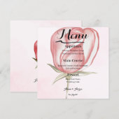 Lente Zomer Blush Roze Tuin Bruiloftsmenu Menu (Voorkant / Achterkant)