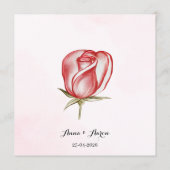 Lente Zomer Blush Roze Tuin Bruiloftsmenu Menu (Achterkant)