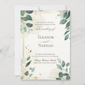 Lente zomer bruiloft en groene bladeren kaart (Voorkant)