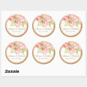 Lente Zomer Bruiloft Waterverf Rose Boeket Ronde Sticker (Vel)