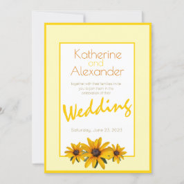 Lente Zomer Casual Geel Bloem Eenvoudige Bruiloft Kaart