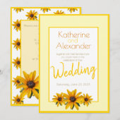 Lente Zomer Casual Geel Bloem Eenvoudige Bruiloft Kaart (Voorkant / Achterkant)