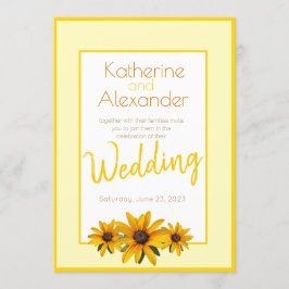 Lente Zomer Casual Geel Bloem Eenvoudige Bruiloft Kaart