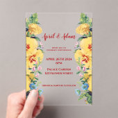 lente zomer geel bloemenbruiloft acryl uitnodigingen (Insitu (Draagbaar))