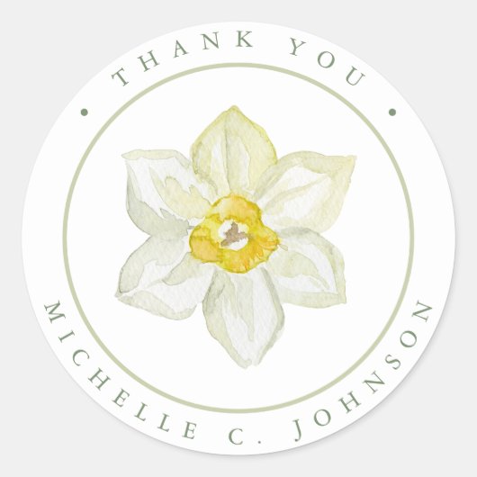 Lente zomer Gele bloem Dank je Ronde Sticker (Voorkant)