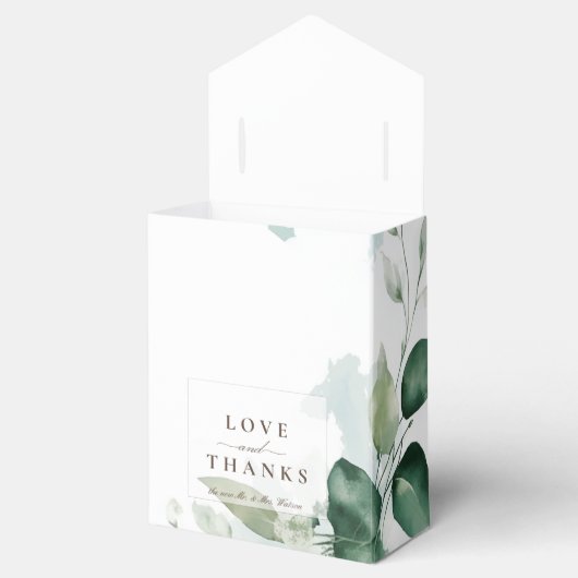 Lente Zomer groene bladeren Bedankdoosjes (Geopend)