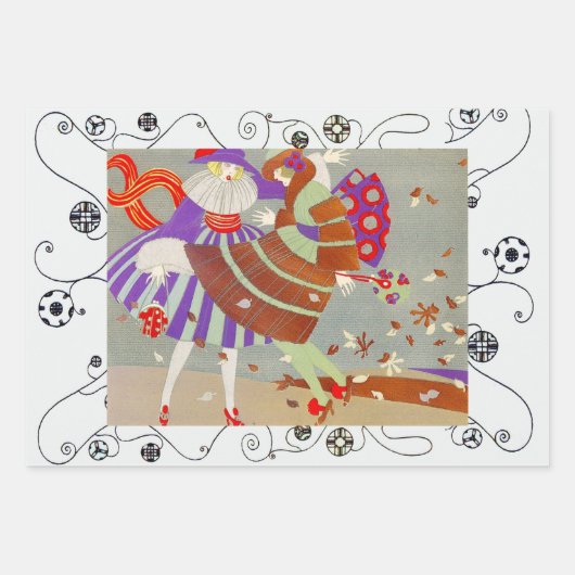 Lente, zomer, herfst Art Deco Beauty-Mode Inpakpapier Vel (Voorkant 3)
