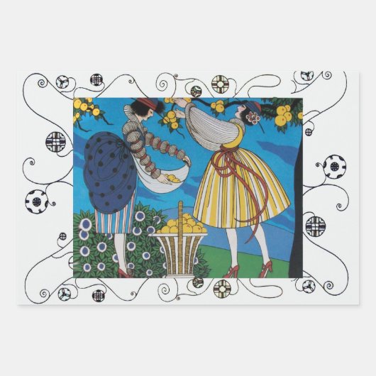 Lente, zomer, herfst Art Deco Beauty-Mode Inpakpapier Vel (Voorkant 2)