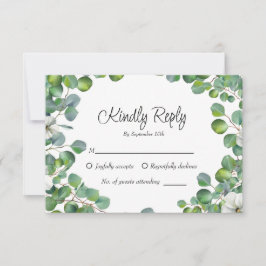 Lente Zomer Herfst Eucalyptus Greenery Wedding RSVP Kaartje
