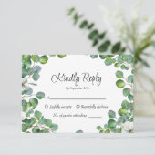 Lente Zomer Herfst Eucalyptus Greenery Wedding RSVP Kaartje (Staand voorkant)